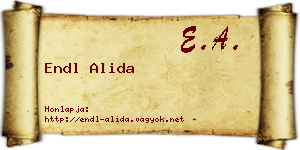 Endl Alida névjegykártya